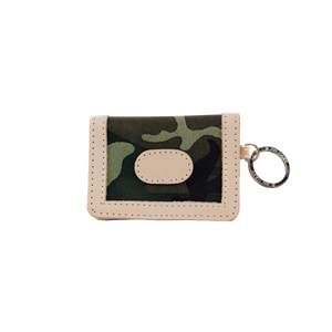 ID Wallet - Classic Camo Coated Canvas Front Angle in Color 'Classic Camo Coated Canvas'