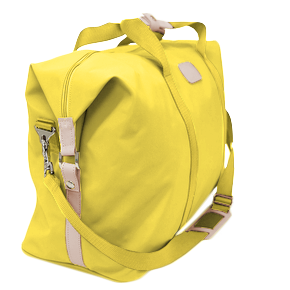Weekender - Lemon Coated Canvas Front Angle in Color 'Lemon Coated Canvas'
