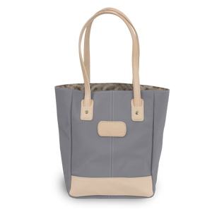 Alamo Heights Tote - Slate Coated Canvas Front Angle in Color 'Slate Coated Canvas'