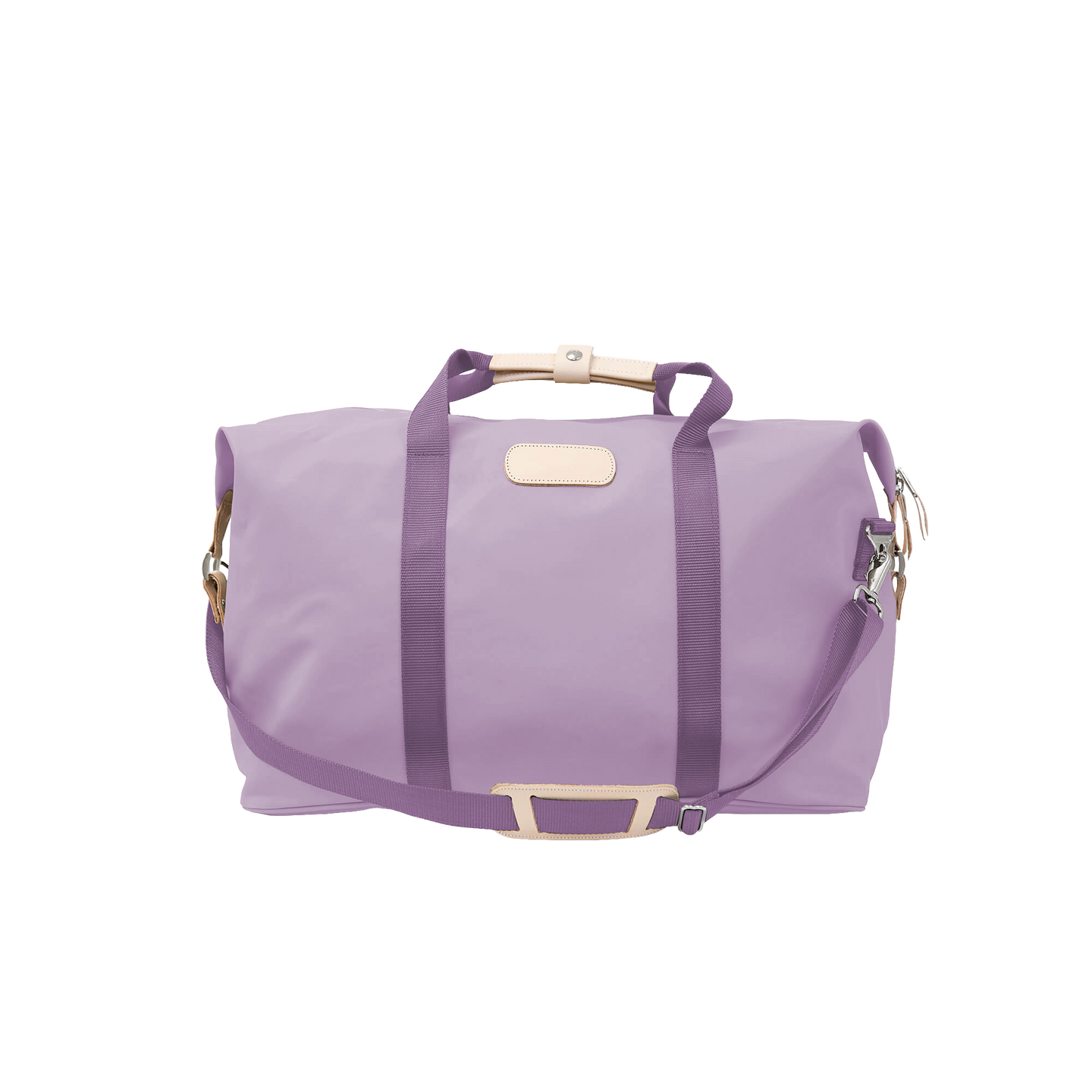 Weekender - Lilac Coated Canvas Front Angle in Color 'Lilac Coated Canvas'