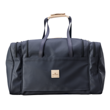 Load image into Gallery viewer, Large Square Duffel - Charcoal Coated Canvas Front Angle in Color &#39;Charcoal Coated Canvas&#39;
