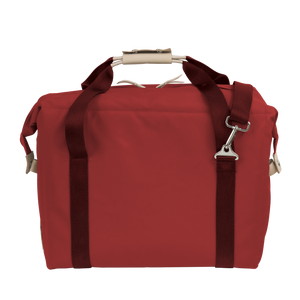 Large Cooler - Red Coated Canvas Front Angle in Color 'Red Coated Canvas'