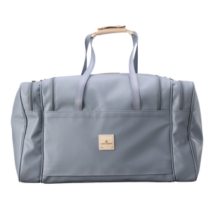 Large Square Duffel - Slate Coated Canvas Front Angle in Color 'Slate Coated Canvas'