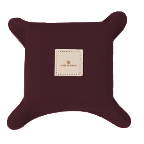 Catch-All - Burgundy Coated Canvas Front Angle in Color 'Burgundy Coated Canvas'