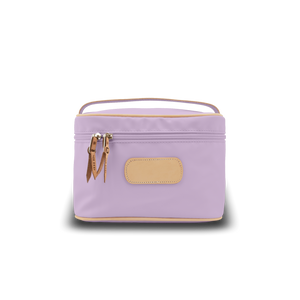 Makeup Case - Lilac Coated Canvas Front Angle in Color 'Lilac Coated Canvas'