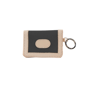 ID Wallet - Charcoal Coated Canvas Front Angle in Color 'Charcoal Coated Canvas'