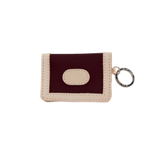 Load image into Gallery viewer, ID Wallet - Burgundy Coated Canvas Front Angle in Color &#39;Burgundy Coated Canvas&#39;
