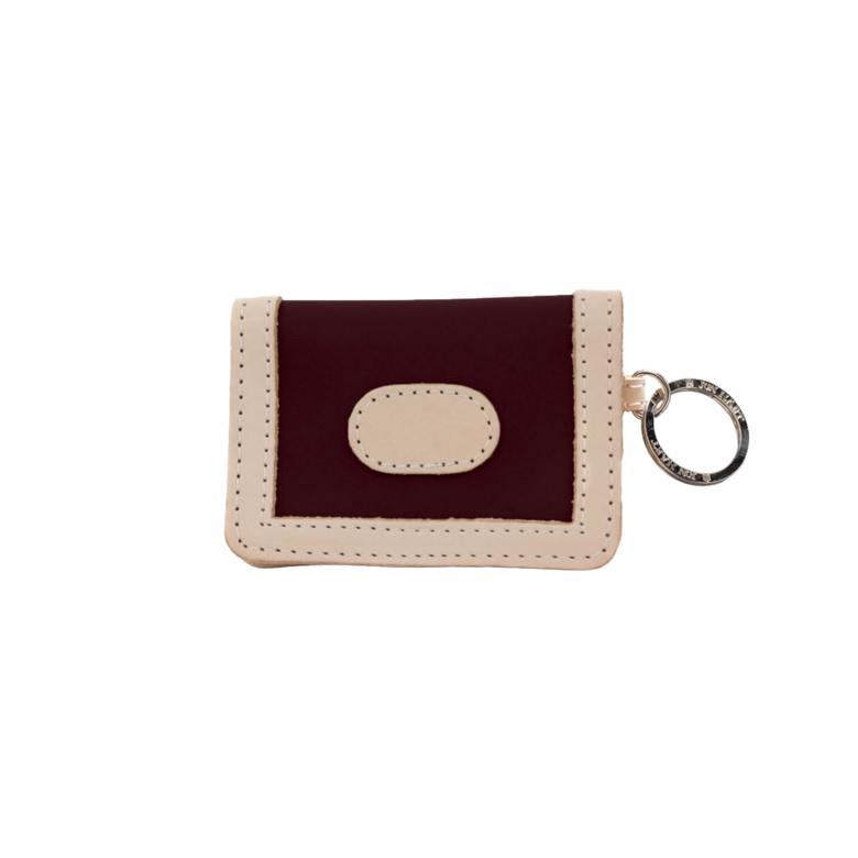 ID Wallet - Burgundy Coated Canvas Front Angle in Color 'Burgundy Coated Canvas'