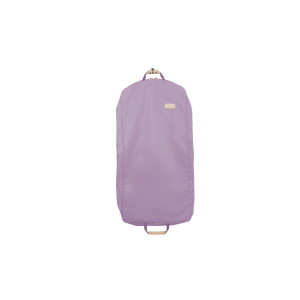 50" Garment Bag - Lilac Coated Canvas Front Angle in Color 'Lilac Coated Canvas'