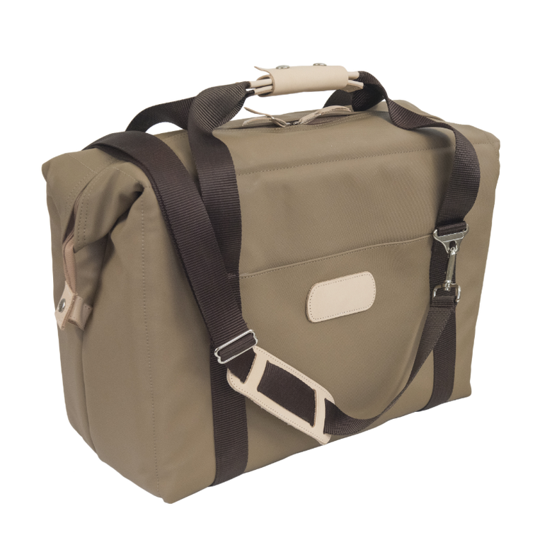 Large Cooler - Saddle Coated Canvas Front Angle in Color 'Saddle Coated Canvas'