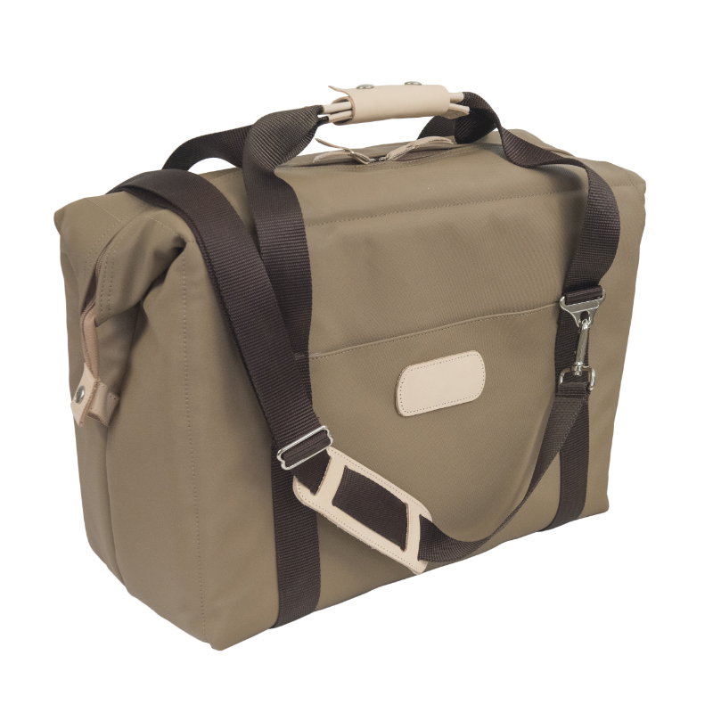 Large Cooler - Saddle Coated Canvas Front Angle in Color 'Saddle Coated Canvas'