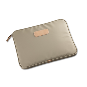 Quality made in America durable coated canvas 15" computer case with  natural leather patch to personalize with initials or monogram