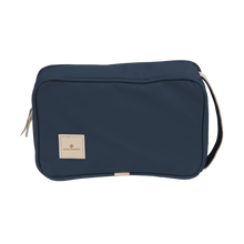 Load image into Gallery viewer, Small Travel Kit - Navy Coated Canvas Front Angle in Color &#39;Navy Coated Canvas&#39;
