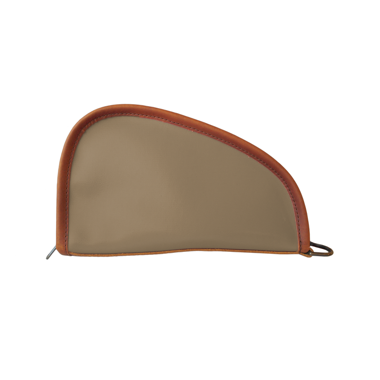 Small Revolver Case - Saddle Coated Canvas Front Angle in Color 'Saddle Coated Canvas'