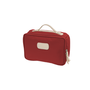 Large Travel Kit - Red Coated Canvas Front Angle in Color 'Red Coated Canvas'