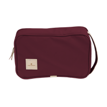 Load image into Gallery viewer, Small Travel Kit - Burgundy Coated Canvas Front Angle in Color &#39;Burgundy Coated Canvas&#39;
