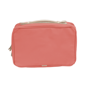 Large Travel Kit - Coral Coated Canvas Front Angle in Color 'Coral Coated Canvas'