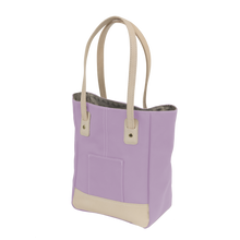 Load image into Gallery viewer, Alamo Heights Tote - Lilac Coated Canvas Front Angle in Color &#39;Lilac Coated Canvas&#39;
