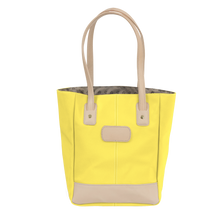 Load image into Gallery viewer, Alamo Heights Tote - Lemon Coated Canvas Front Angle in Color &#39;Lemon Coated Canvas&#39;
