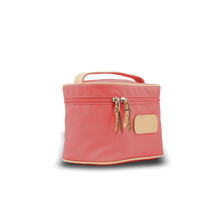 Load image into Gallery viewer, Makeup Case - Coral Coated Canvas Front Angle in Color &#39;Coral Coated Canvas&#39;
