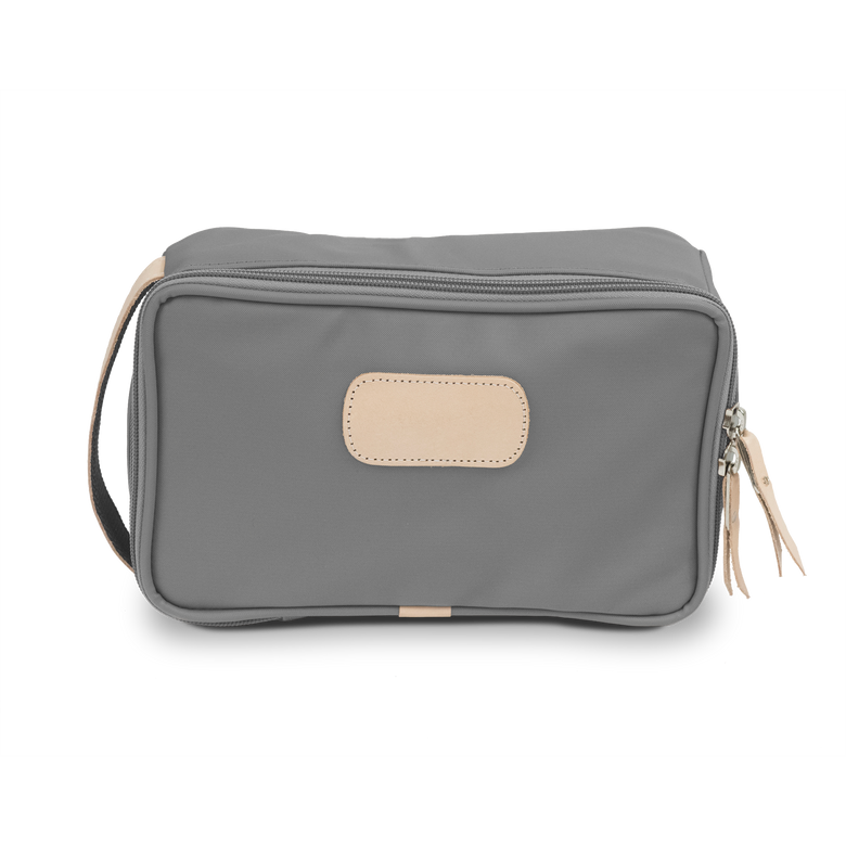 Small Travel Kit - Slate Coated Canvas Front Angle in Color 'Slate Coated Canvas'
