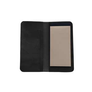 Wood Wallet - Stout Leather Front Angle in Color 'Stout Leather'