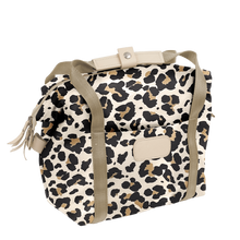 Load image into Gallery viewer, Cooler - Leopard Coated Canvas Front Angle in Color &#39;Leopard Coated Canvas&#39;
