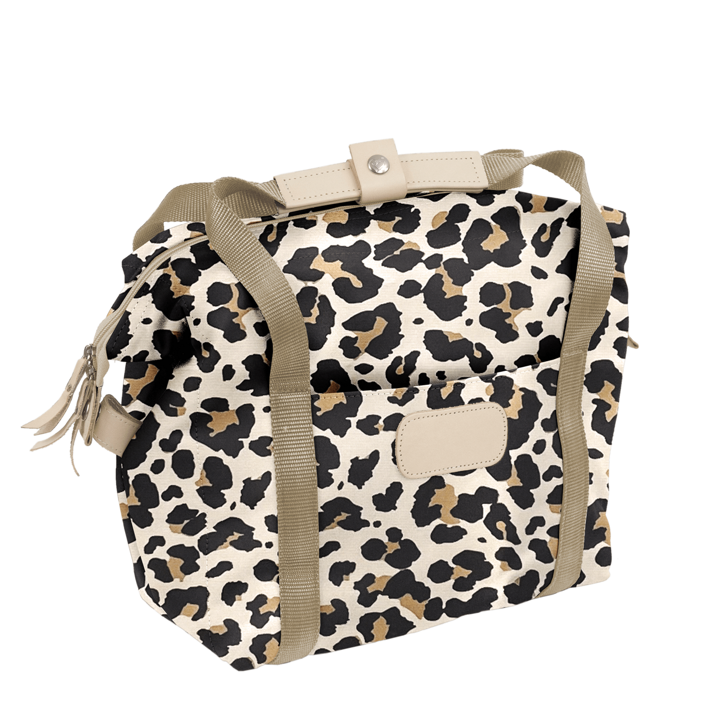 Cooler - Leopard Coated Canvas Front Angle in Color 'Leopard Coated Canvas'