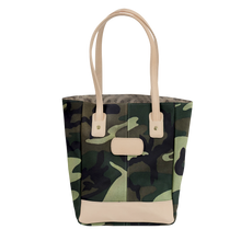 Load image into Gallery viewer, Alamo Heights Tote - Classic Camo Coated Canvas Front Angle in Color &#39;Classic Camo Coated Canvas&#39;
