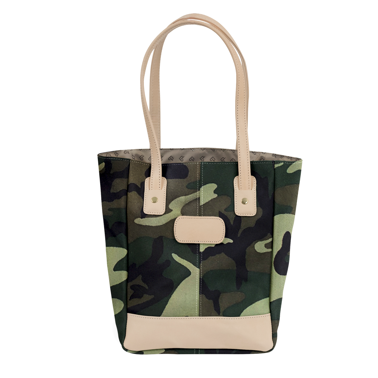 Alamo Heights Tote - Classic Camo Coated Canvas Front Angle in Color 'Classic Camo Coated Canvas'