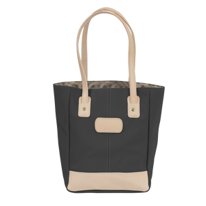 Alamo Heights Tote - Charcoal Coated Canvas Front Angle in Color 'Charcoal Coated Canvas'