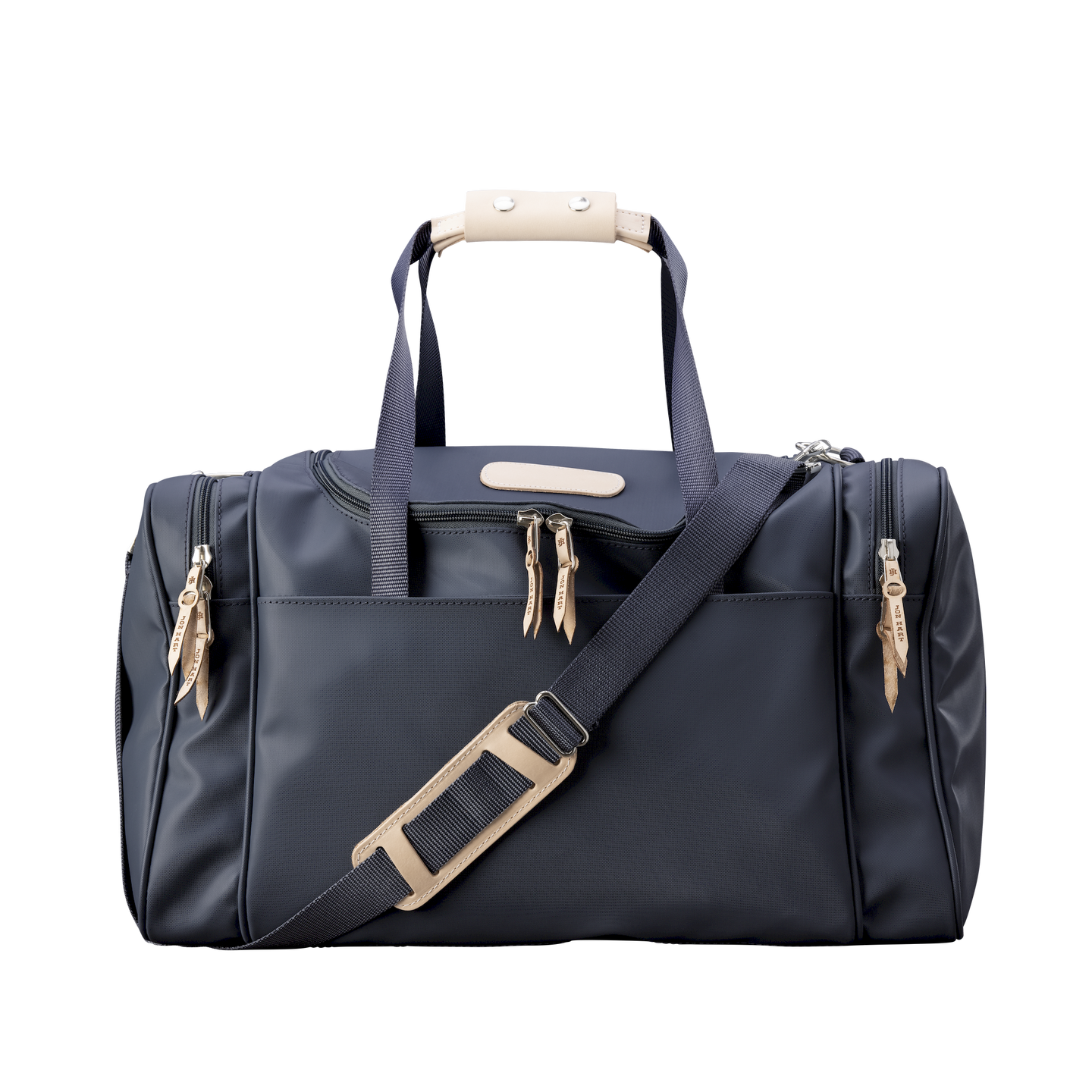 Medium Square Duffel - Charcoal Coated Canvas Front Angle in Color 'Charcoal Coated Canvas'