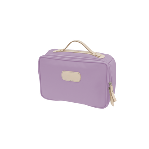 Large Travel Kit - Lilac Coated Canvas Front Angle in Color 'Lilac Coated Canvas'