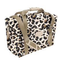 Load image into Gallery viewer, Large Cooler - Leopard Coated Canvas Front Angle in Color &#39;Leopard Coated Canvas&#39;
