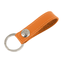 Load image into Gallery viewer, Key Ring - Orange Leather Front Angle in Color &#39;Orange Leather&#39;
