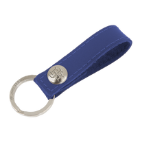 Load image into Gallery viewer, Key Ring - Royal Blue Leather Front Angle in Color &#39;Royal Blue Leather&#39;
