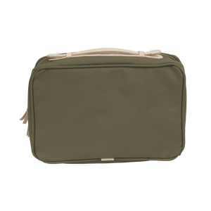 Large Travel Kit - Moss Coated Canvas Front Angle in Color 'Moss Coated Canvas'