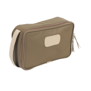 Small Travel Kit - Saddle Coated Canvas Front Angle in Color 'Saddle Coated Canvas'