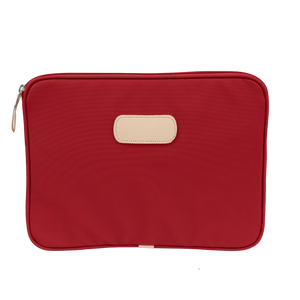 15" Computer Case - Red Coated Canvas Front Angle in Color 'Red Coated Canvas'
