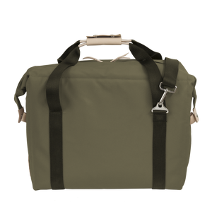 Large Cooler - Moss Coated Canvas Front Angle in Color 'Moss Coated Canvas'