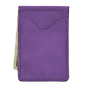McClip - Plum Leather Front Angle in Color 'Plum Leather'
