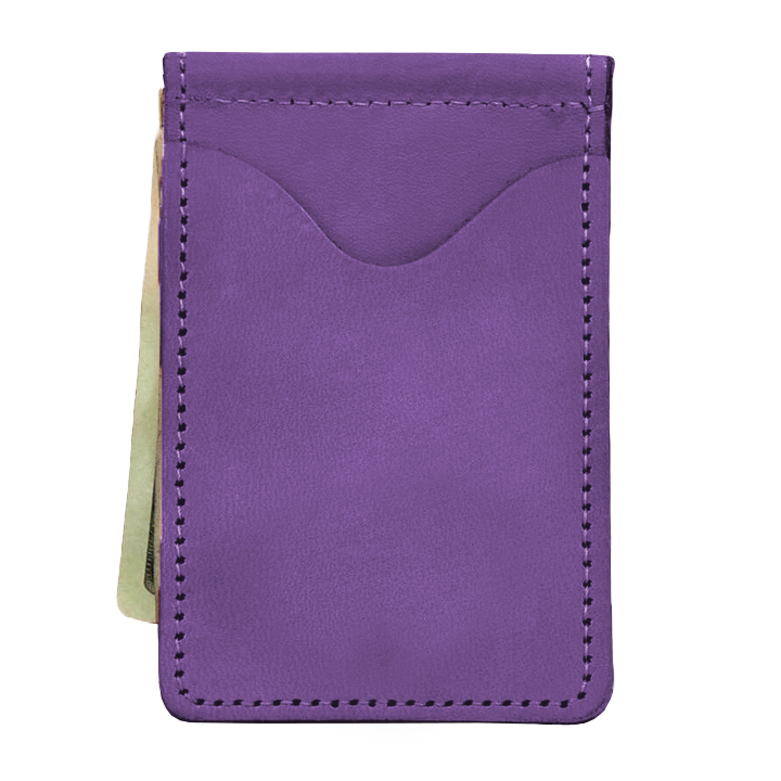 McClip - Plum Leather Front Angle in Color 'Plum Leather'