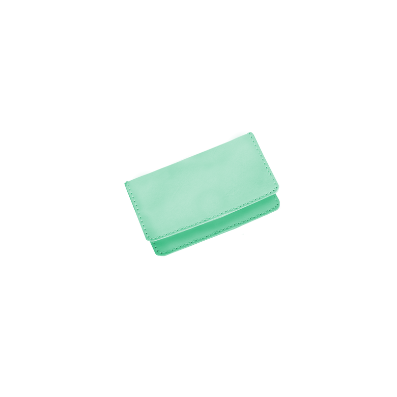 Card Case - Pistachio Leather Front Angle in Color 'Pistachio Leather'