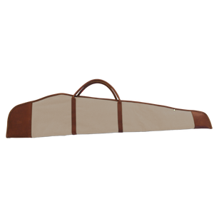 Rifle Cover - Tan Coated Canvas Front Angle in Color 'Tan Coated Canvas'