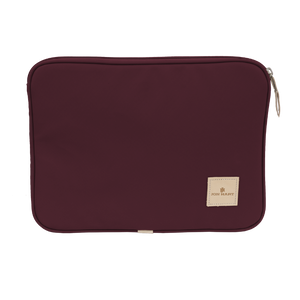13" Computer Case - Burgundy Coated Canvas Front Angle in Color 'Burgundy Coated Canvas'