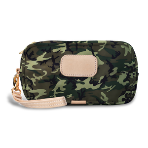 Wristlet - Classic Camo Coated Canvas Front Angle in Color 'Classic Camo Coated Canvas'