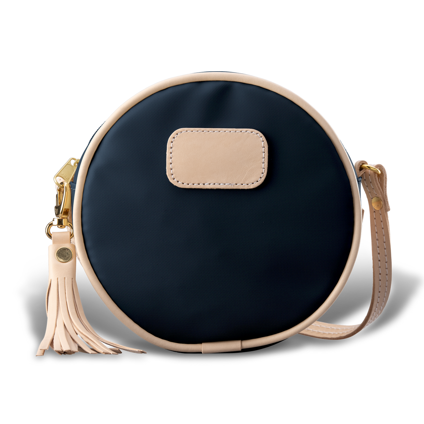 Luna - Navy Coated Canvas Front Angle in Color 'Navy Coated Canvas'