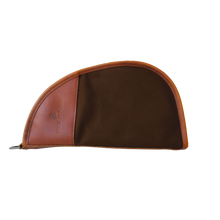 Load image into Gallery viewer, Large Revolver Case - Espresso Coated Canvas Front Angle in Color &#39;Espresso Coated Canvas&#39;
