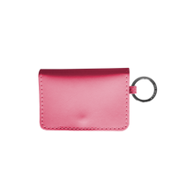 Load image into Gallery viewer, Leather ID Wallet - Hot Pink Leather Front Angle in Color &#39;Hot Pink Leather&#39;
