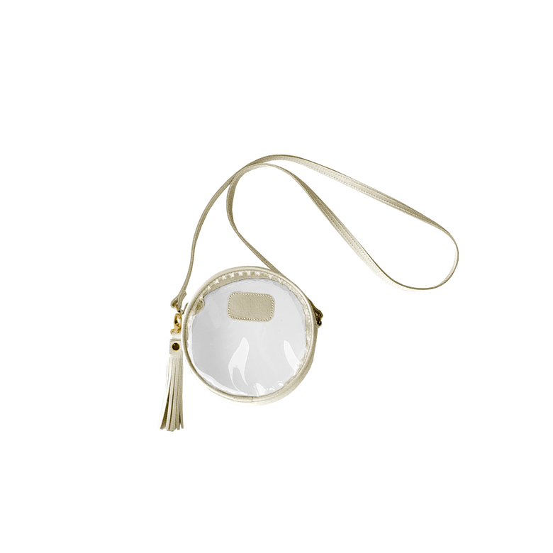 Clear Luna - Champagne Leather Front Angle in Color 'Champagne Leather'